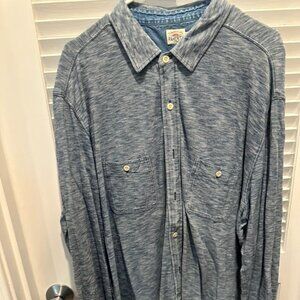 Faherty Men's LS Blue Shirt.  XXL